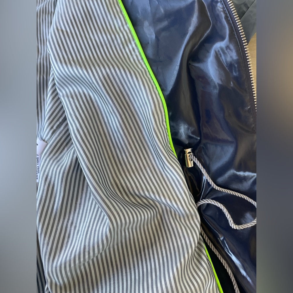 Jane Post Shiny Navy Hooded Utility Jacket - Picture 11 of 16